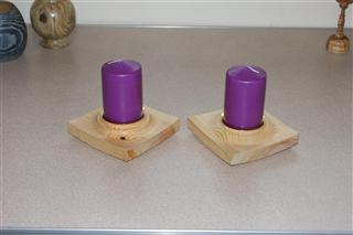 Pair of candle holders by Bert Lanham